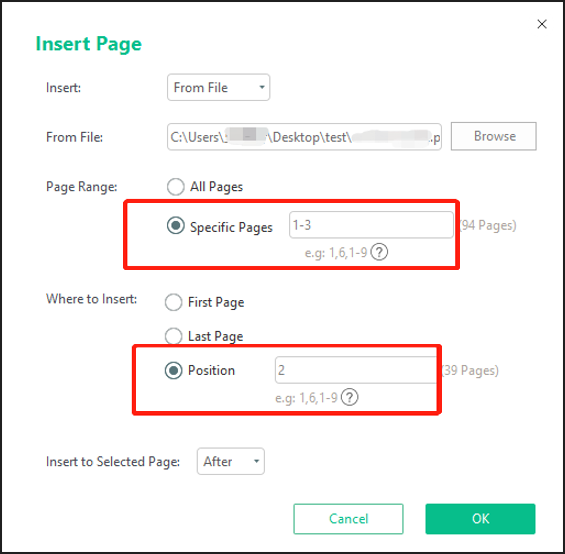 SwifDoo PDF replace page in PDF by inserting pages