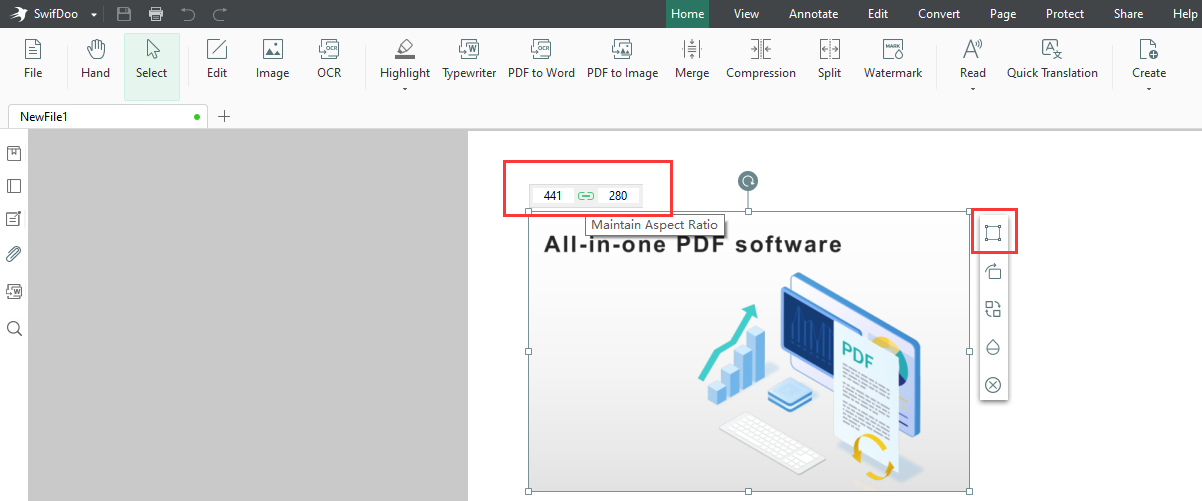 Resize a PDF Image with SwifDoo PDF