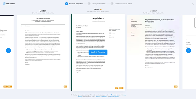 Resume.io cover letter generator