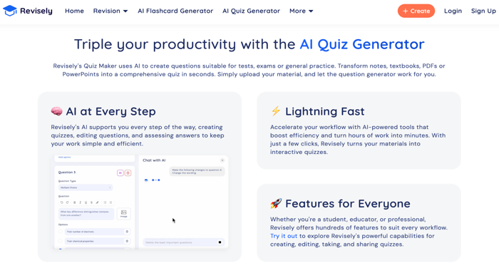 Revisely AI quiz generator