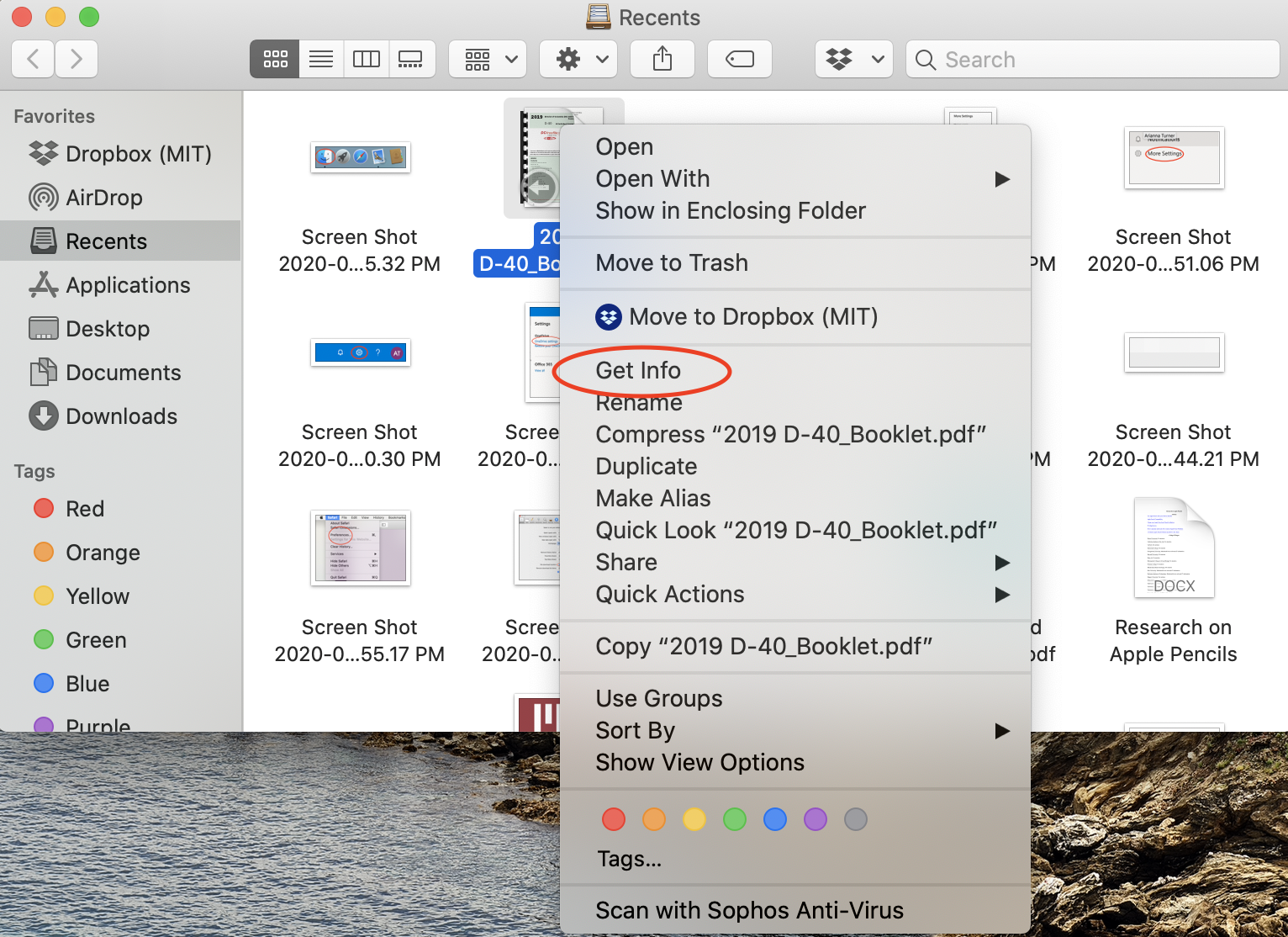 Right Click PDF in Finder