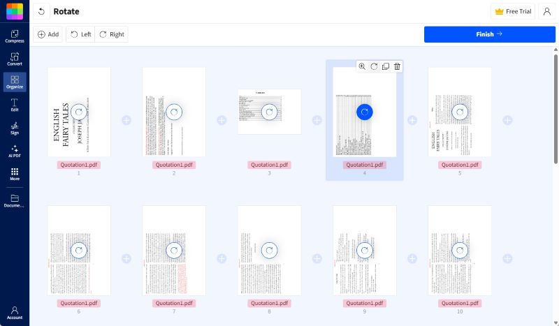 Rotate a PDF on Mac Online