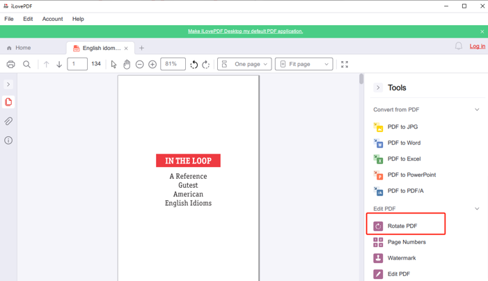 Rotate a PDF with iLovePDF Desktop 1