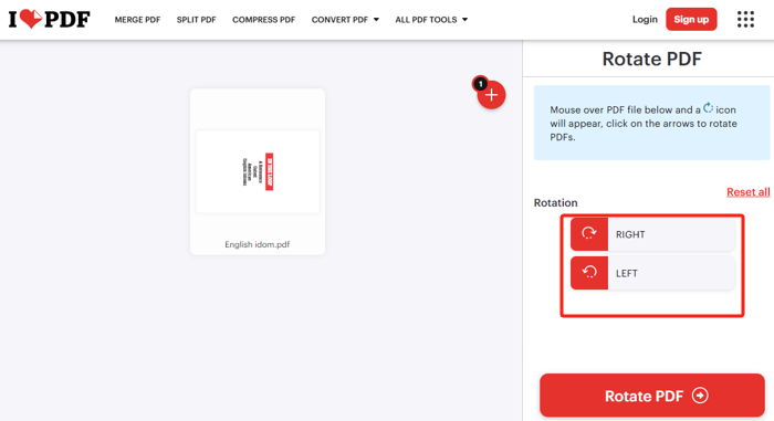 How to Use iLovePDF Online Service to Rotate PDF 1