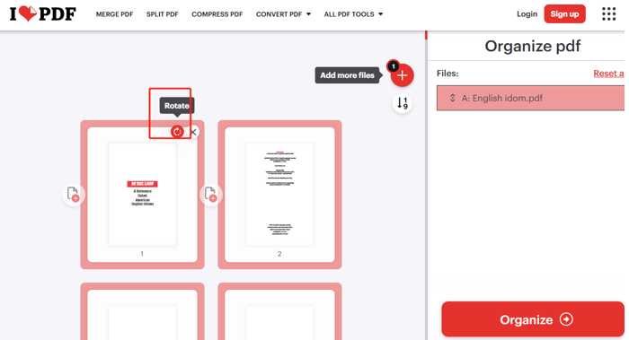 How to Use iLovePDF Online Service to Rotate PDF 2