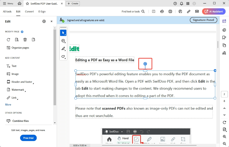 Rotate Text in PDF with Adobe