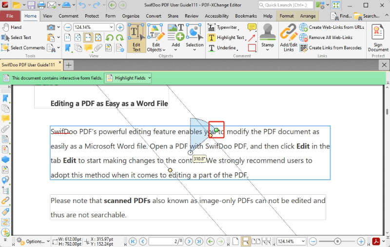 Rotate Text in PDF with PDF-XChange