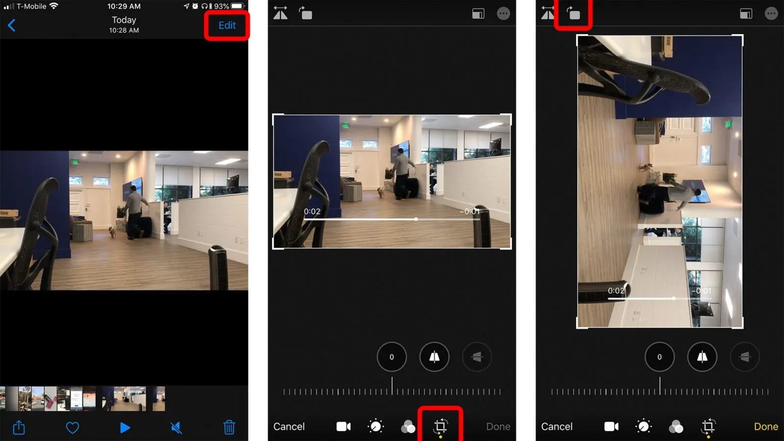 Rotate Videos on iPhone in the Photos App