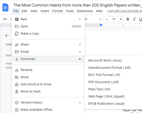 Save Google Docs as Word document