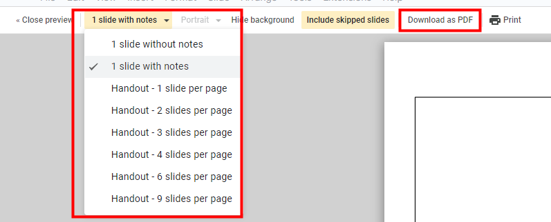 Save Google Slides as PDF on the Web 3