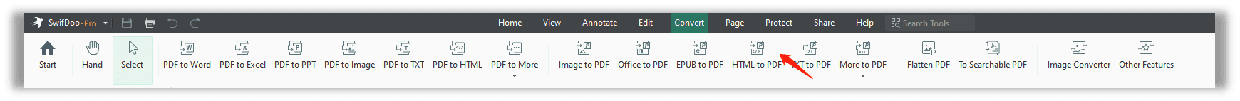 Save HTML as PDF in SwifDoo PDF