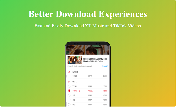 Save Music from YouTube on Android with VidMate