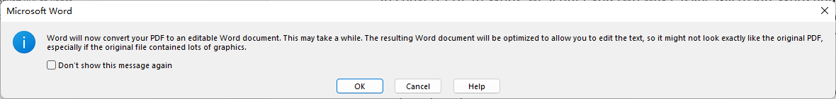 Save PDF as Word in  MS Word