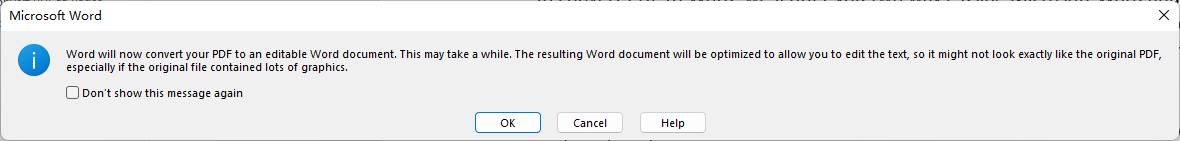 Save PDF as Word in MS Word