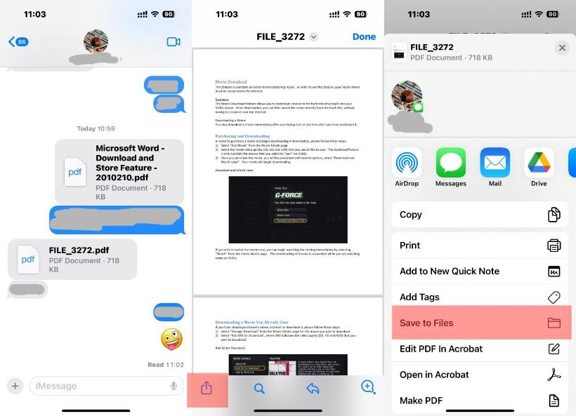Download PDF from Chat App to iCloud Drive