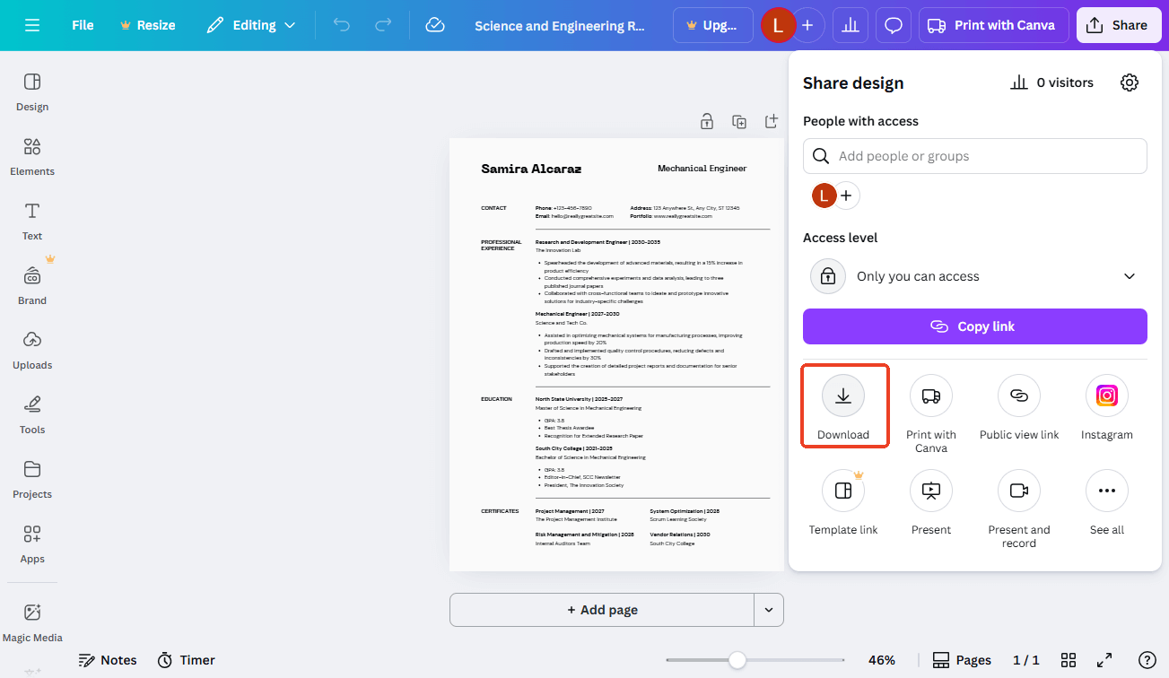 Canva Click Download
