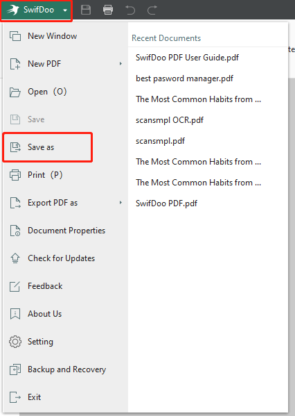 Save the edited PDF file