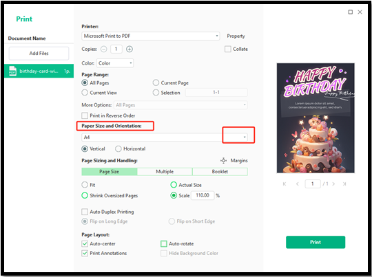 Scale Document to and Print Legal Size Paper 1