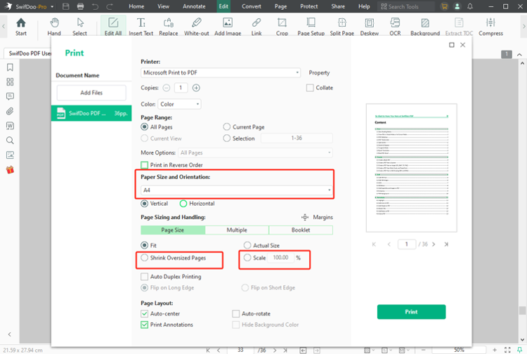 Scale a Document to Legal Paper Size Using SwifDoo PDF 2