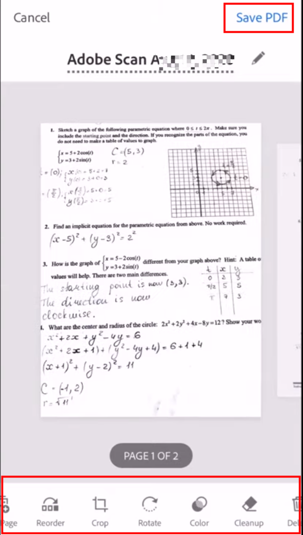 Scan to PDF on iPhone using Adobe Scan 2