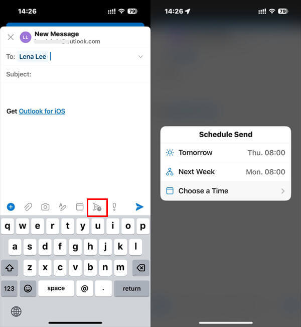 Schedule an Email in Outlook App