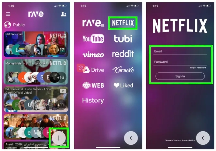 Add Netflix in Rave 
