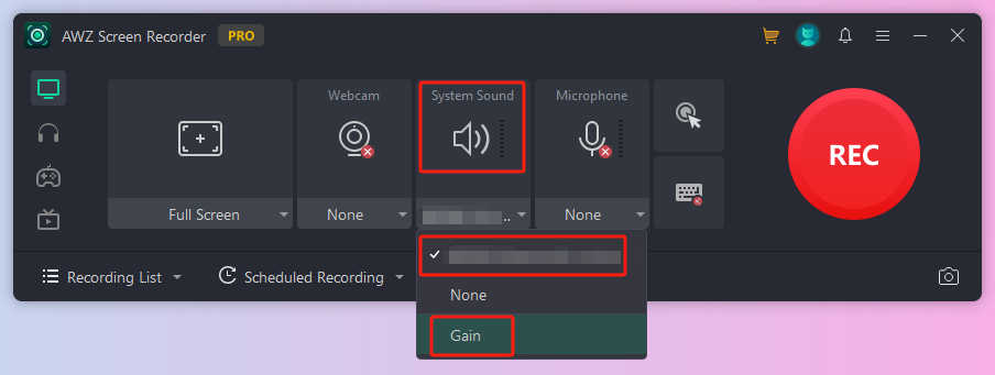 screen record on Mac without background noise using AWZ Mac Screen Recorder 3