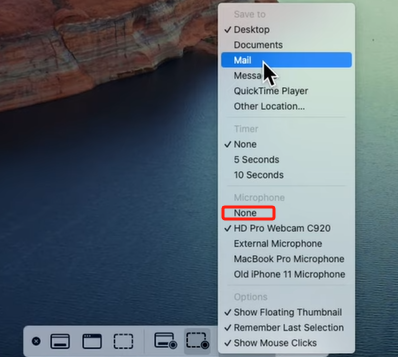 screen record on Mac without background noise using QuickTime Player 2