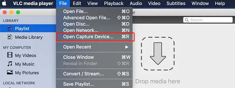 Screen record on Macbook Air with VLC Media Player