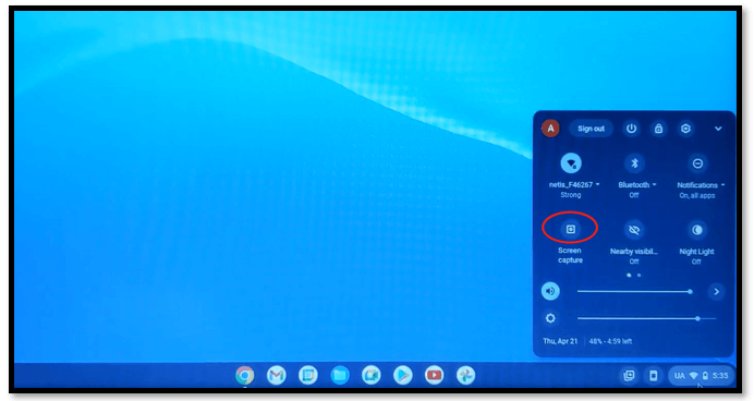 Best screen recorder for Chromebook - In-built Screen capture program