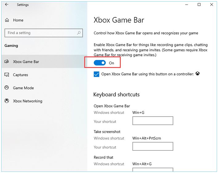 Xbox Game Bar Settings