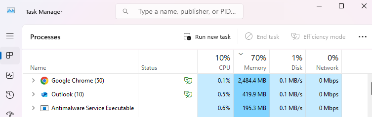Check Task Manager