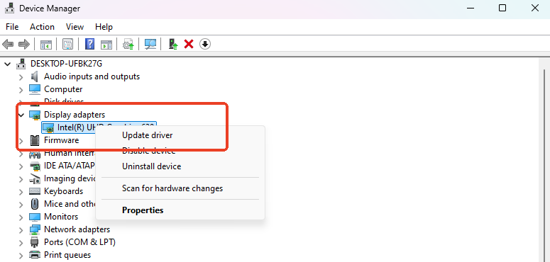Update Graphics Driver