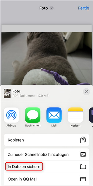 Screenshot in PDF umwandeln auf iPhone
