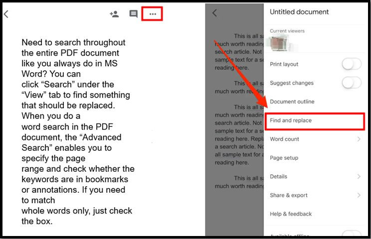 search for a word in Google Docs on mobile 1