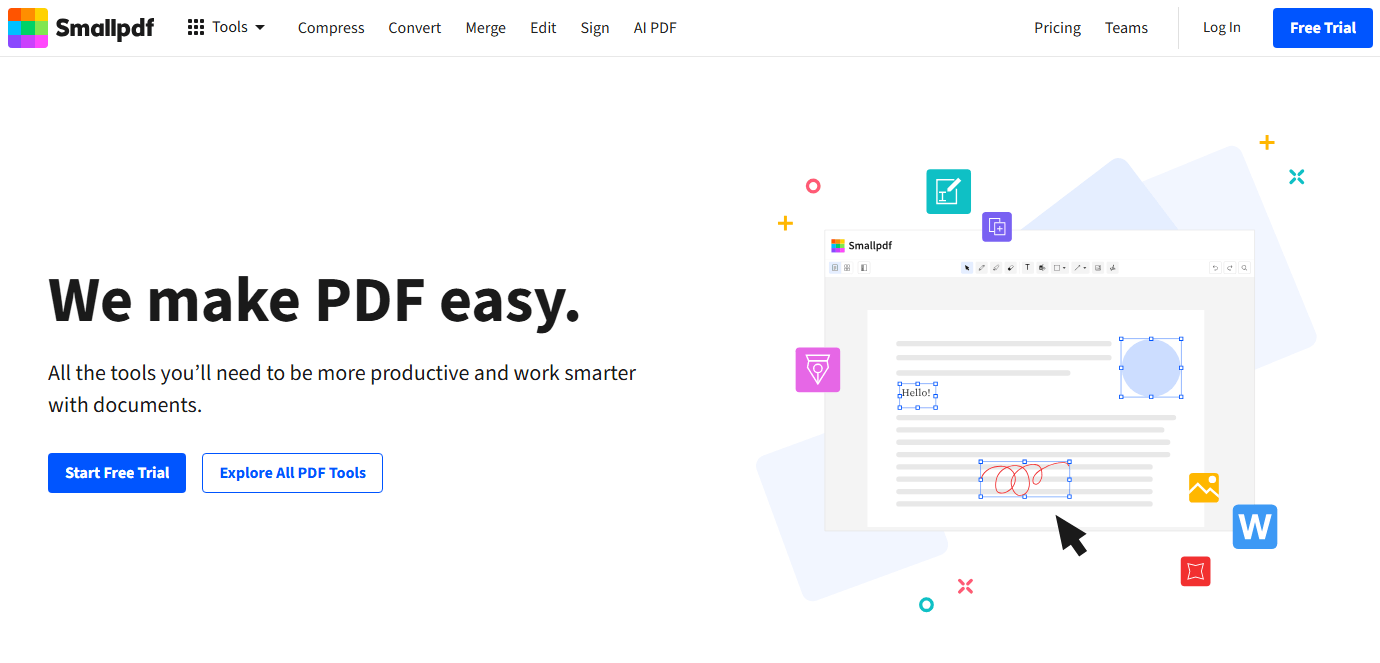 SmallPDF editor