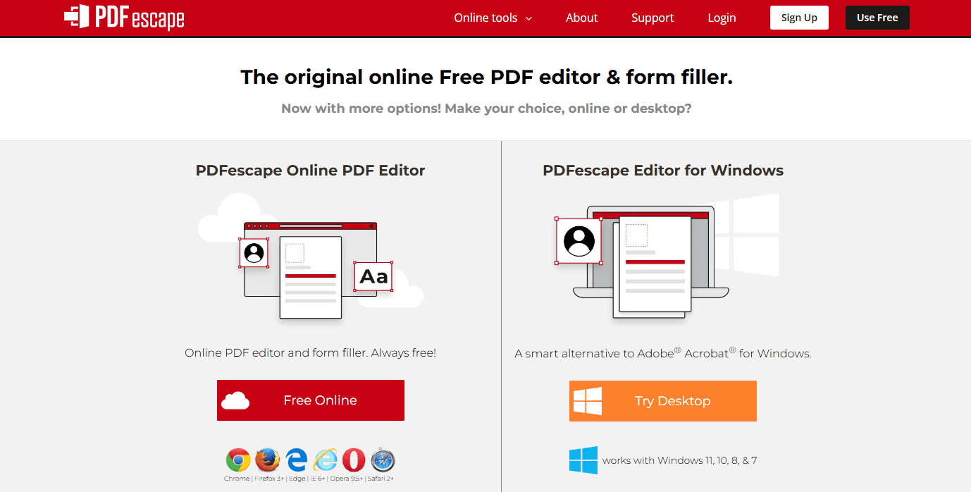 PDFescape editor