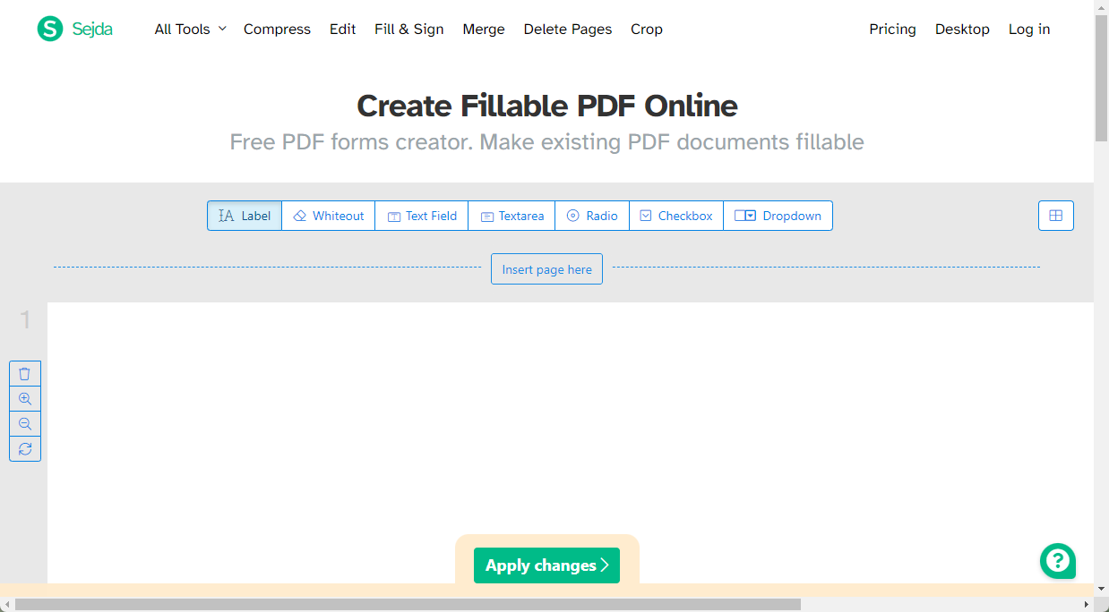 Sejda Create Fillable PDFs Online