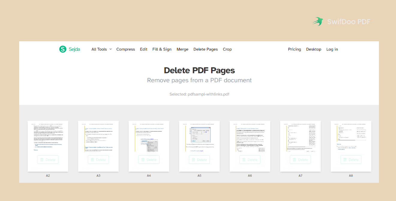 Sejda PDF: Online PDF Page Remover