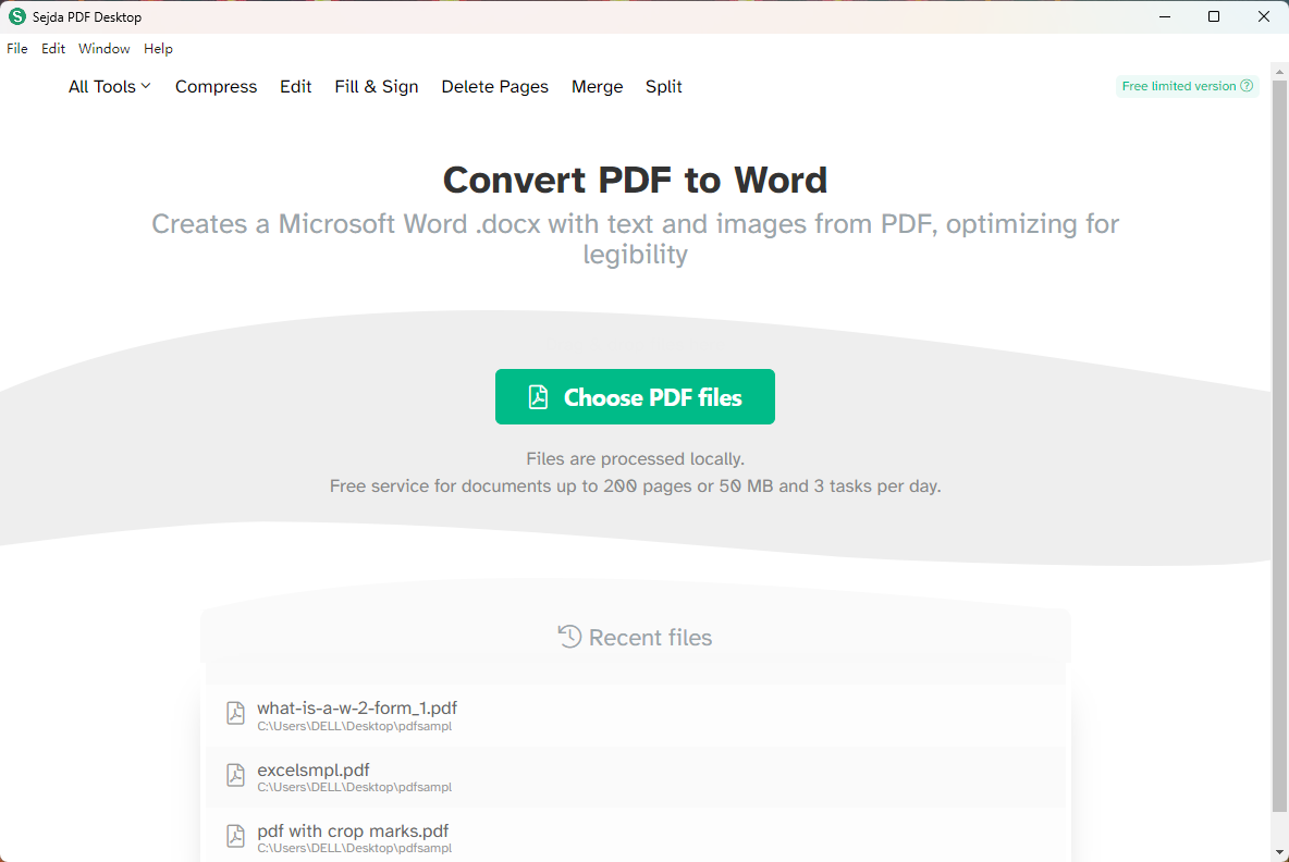 Sejda Desktop PDF to Word Converter