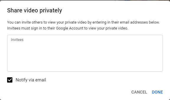 Send a video through email via YouTube 3