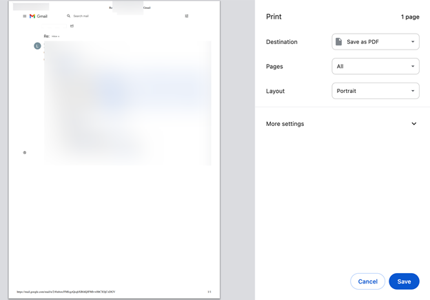 Save Gmail Email as PDF