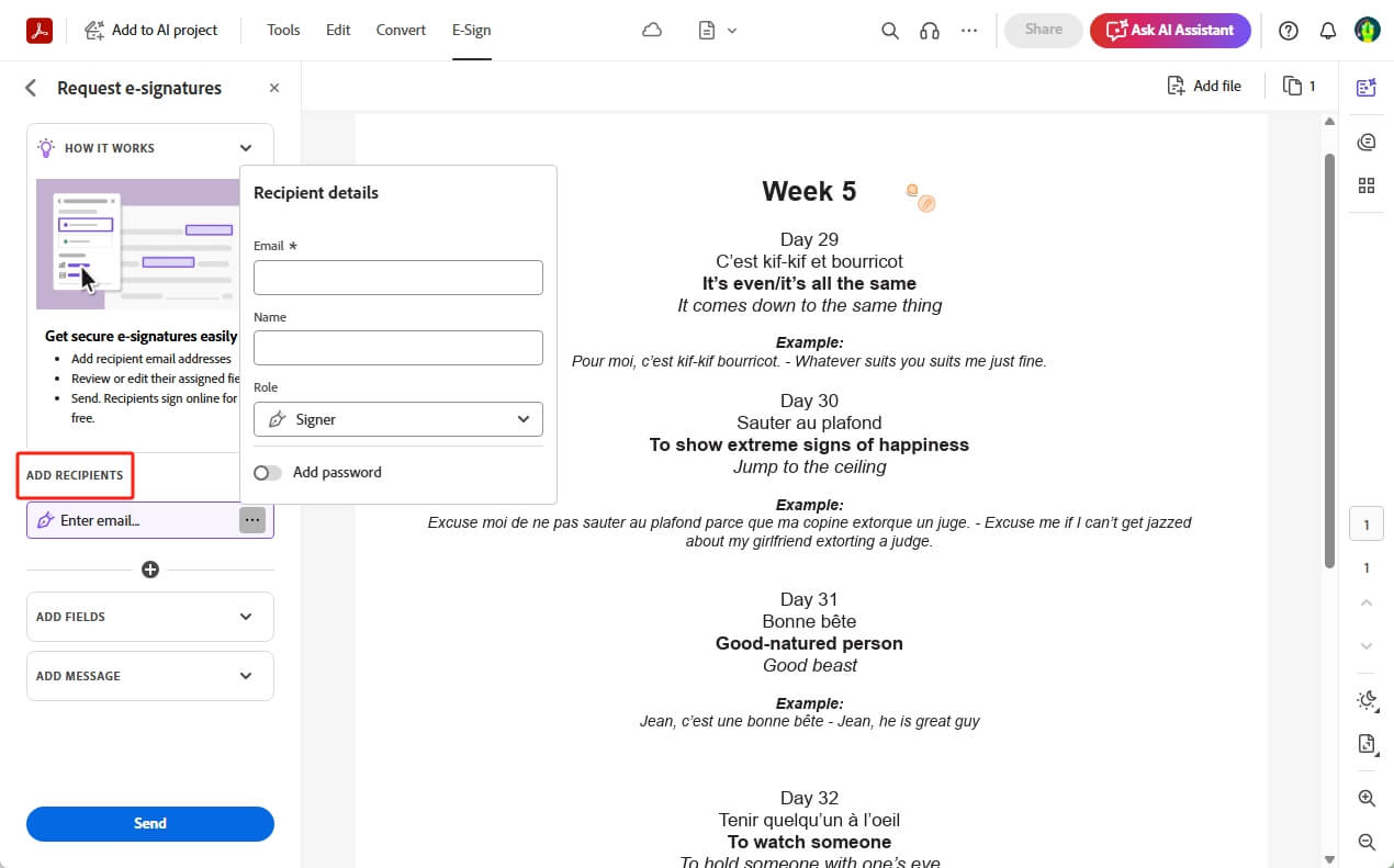 ADD RECIPIENTS