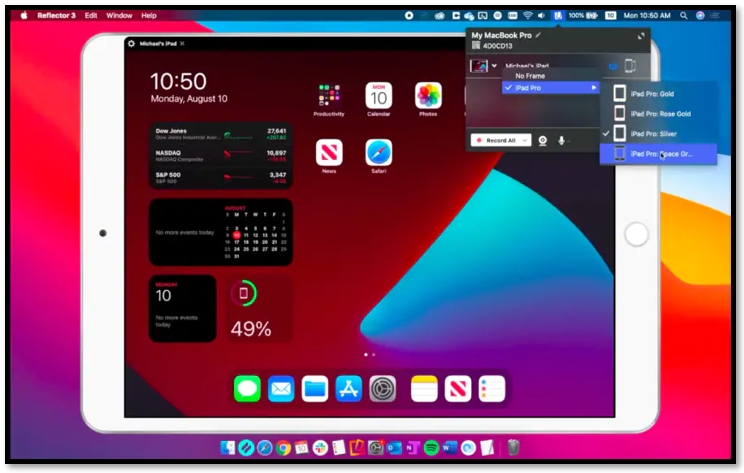 Share iPad screen on Mac in a third-party app
