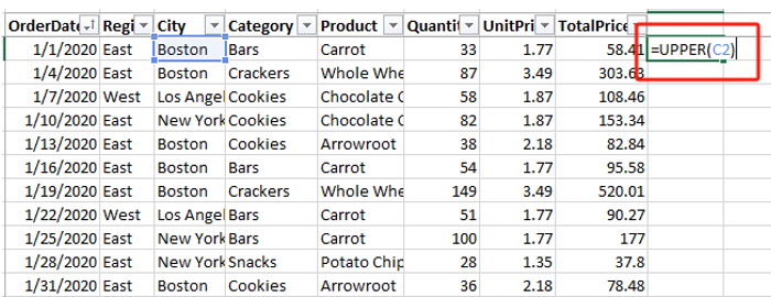 How to Convert Small Letters to Capital Letters in Excel 1