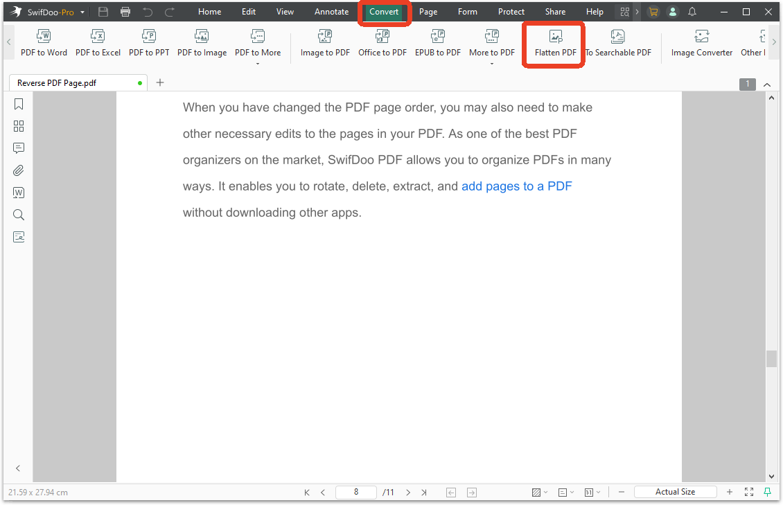 flatten pdf swifdoo pdf