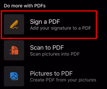 Sign a PDF on iPhone using Microsoft Office step 2