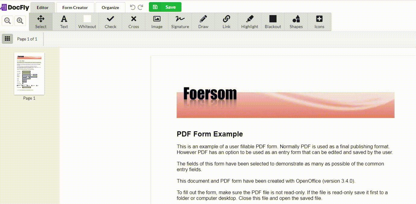 Sign PDFs with DocFly Online