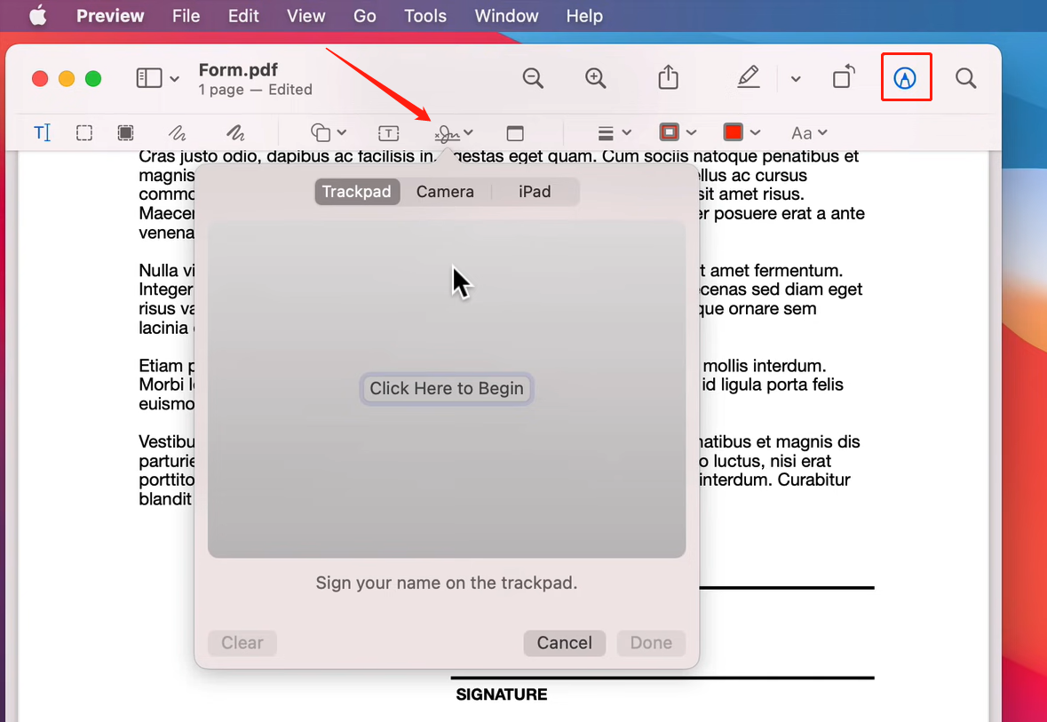 Sign PDFs with Preview on Mac