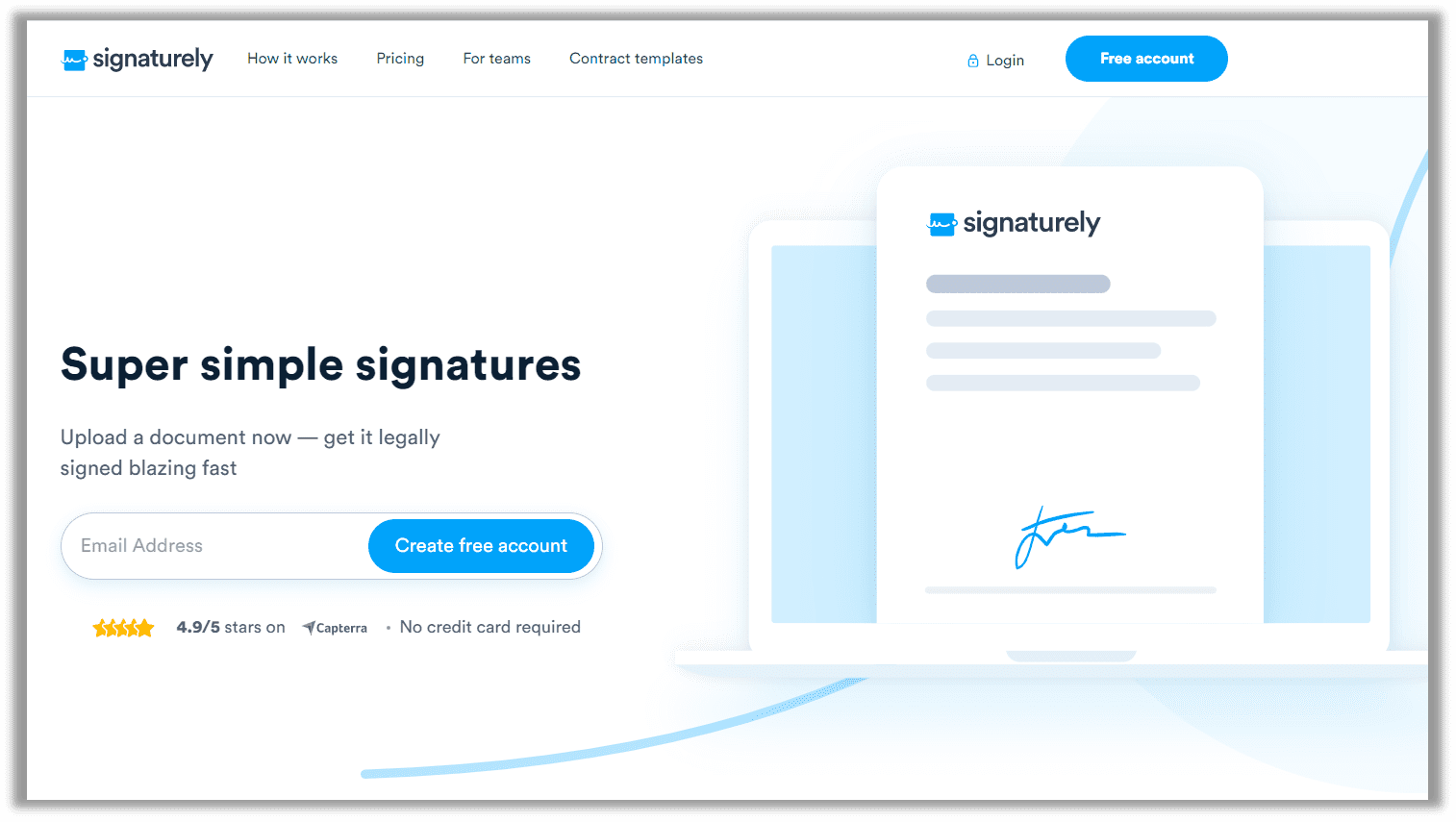 Signaturely free document signing